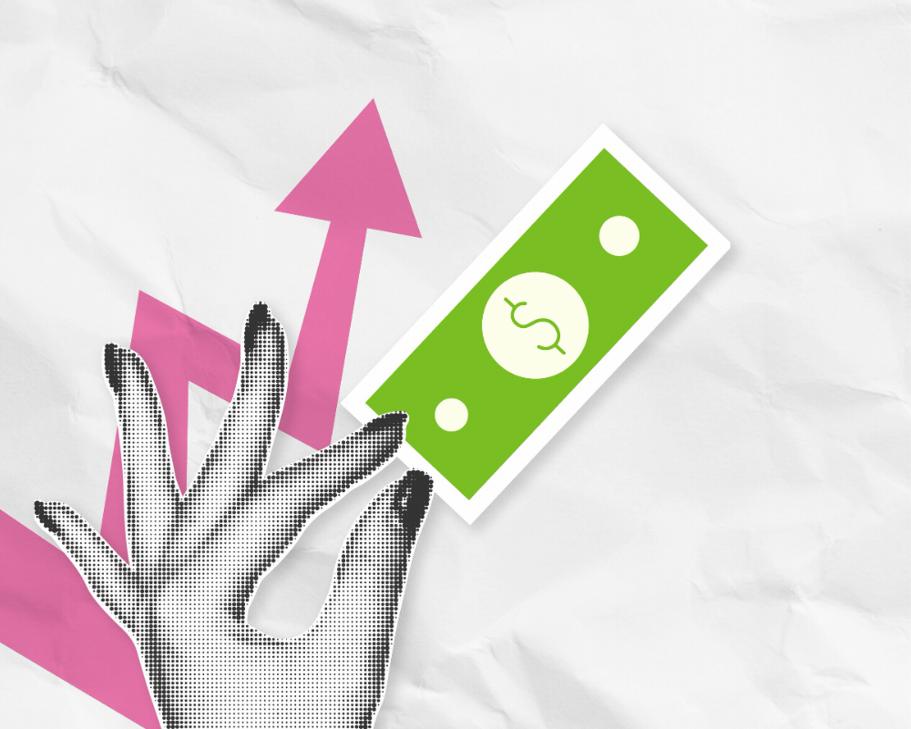 84% of Consumer Marketers Will Increase Event Spending in 2026 Collage-style image of a hand tossing money with an upward arrow symbolizing increased marketing investment.