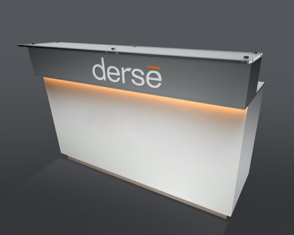 Standard Rectilinear Counter 2’ x 6’ with Banker Trade Show Rental Counter