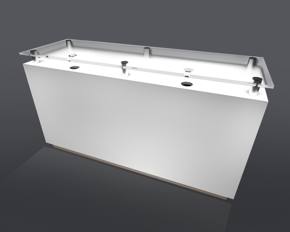 Standard Rectilinear Counter 2' x 6' Trade Show Rental Counter
