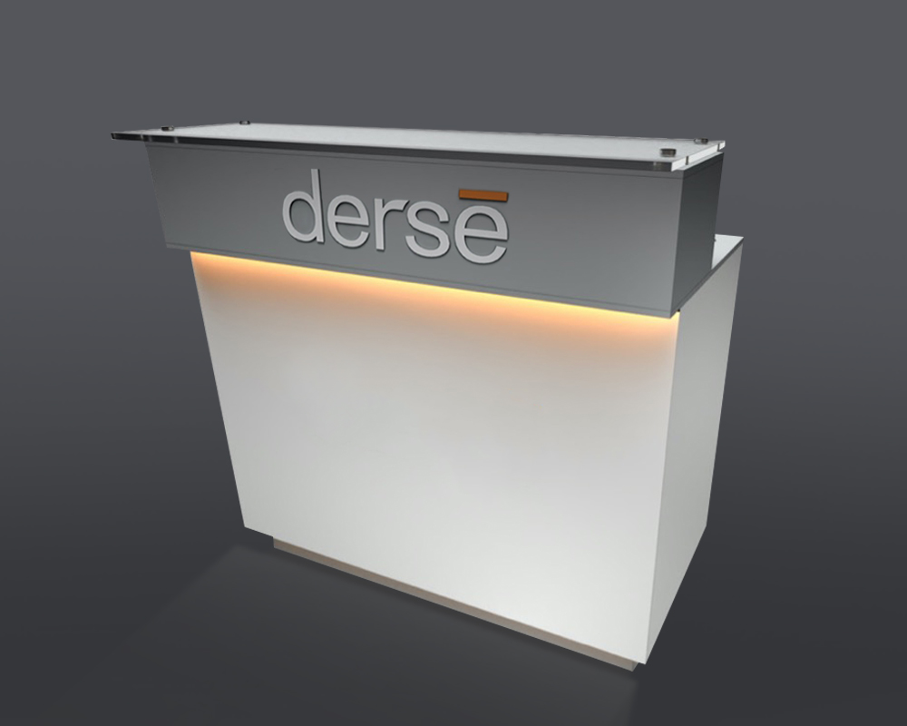 Standard Rectilinear Counter 2’ x 4’ with Banker Trade Show Rental Counter