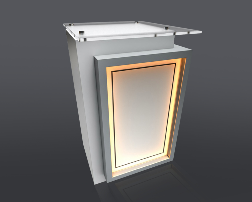 Premium Rectilinear Counter 2’ x 2’ Trade Show Rental Counter