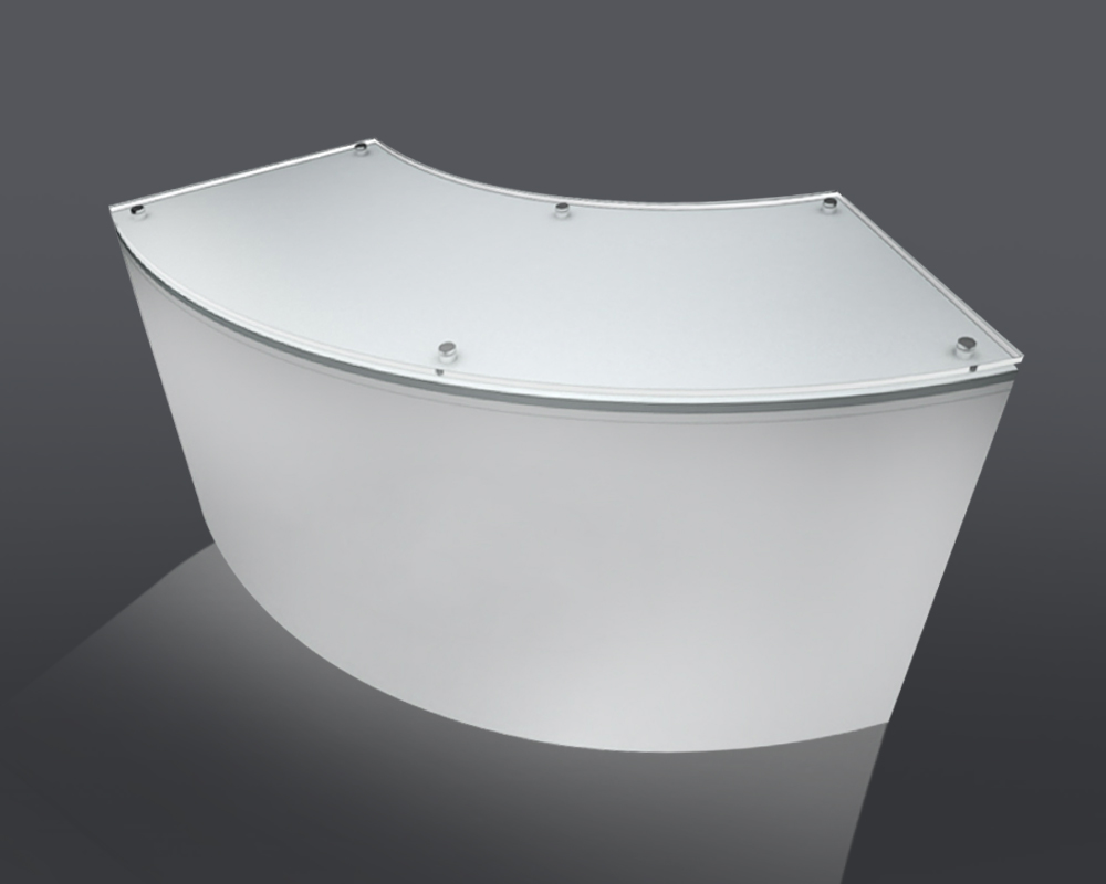 Standard Curvilinear Counter 2' x 6' Trade Show Rental Counter