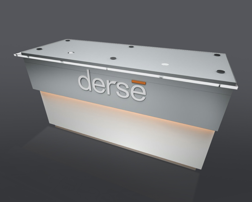 Standard Rectilinear Counter 2’ x 6’ with Overlay Trade Show Rental Counter