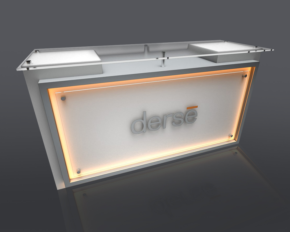 Premium Rectilinear Counter 2’ x 6’ Trade Show Rental Counter