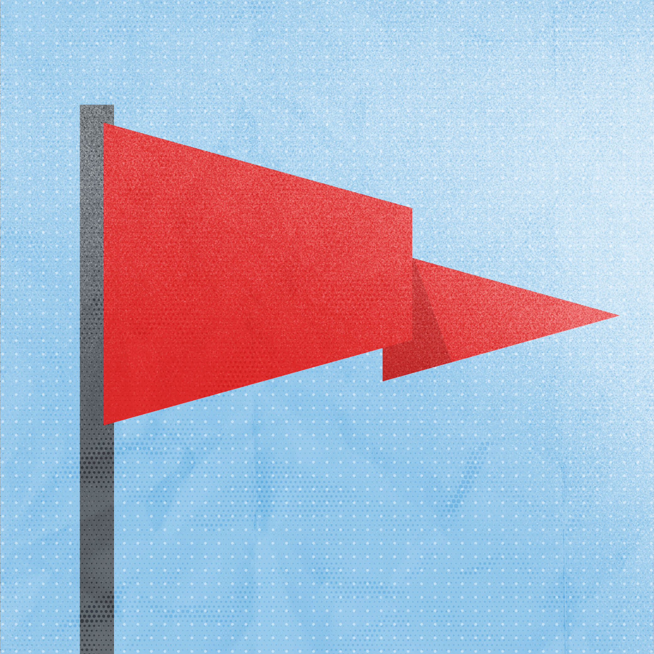 Red flag symbolizing potential concerns when selecting a trade show partner.