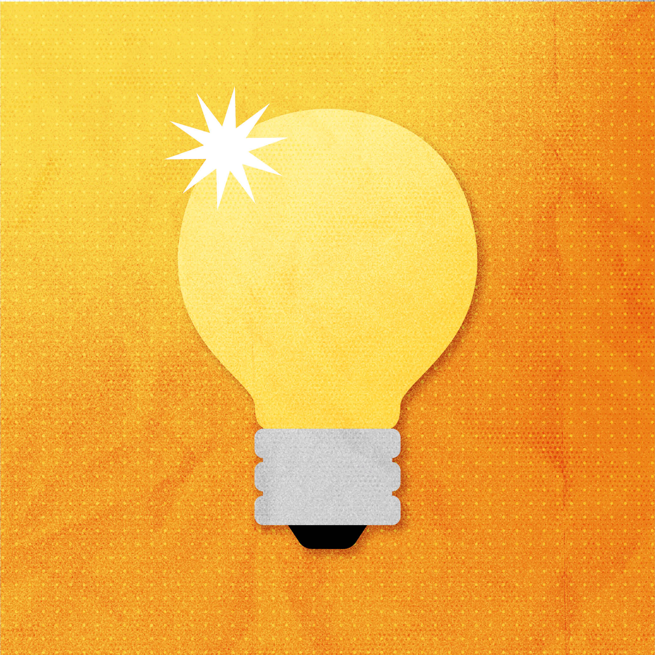 Illustration of a glowing lightbulb, introducing a section on the purpose and impact of a trade show exhibit company.